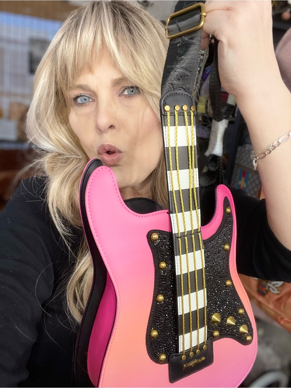 BETSEY JOHNSON Guitar Crossbody Pretty N Funk